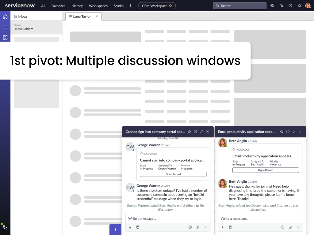 1st pivot: Multiple discussion windows